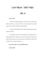 LAO THẬN - TIẾT NIỆU (Kỳ 1) ppt