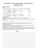 De thi khao sat chat luong HSG  lop 4 dau nam 2009-2010