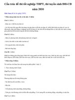 CẤU TRÚC ĐỀ THI TỐT NGHIỆP 12 - MÔN TOÁN