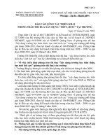 BÁO CÁO CÔNG TÁC TRIỂN KHAI PHONG TRÀO THI ĐUA XÂY DỰNG 