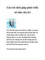 Các trò chơi giúp phát triển trí não của trẻ pptx