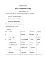 Giáo án anh văn lớp 12 - Unit10: ENDANGERED SPECIES - Lesson 3: Listening ppsx