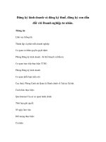 Đăng ký kinh doanh và đăng ký thuế, đăng ký con dấu đối với Doanh nghiệp tư nhân. doc