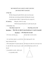 Hình học 11 - QUAN HỆ GIỮA BA CẠNH CỦA MỘT TAM GIÁC , BẤT ĐẲNG THỨC TAM GIÁC pot