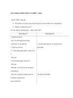 Giáo án Toán lớp 2 - SỐ 0 TRONG PHÉP NHÂN VÀ PHÉP CHIA docx