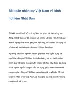 Bài toán nhân sự Việt Nam và kinh nghiệm Nhật Bản potx