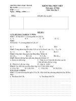 Đề kiểm tra một tiết Hóa học 9 (HKII)
