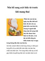 Nên bổ sung axit folic từ trước khi mang thai doc