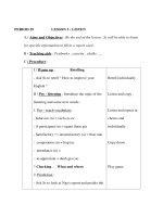 Giáo án Anh văn lớp 8 - UNIT 5 - PERIOD 29 - LESSON 3 : LISTEN pdf