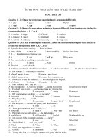 10 đề ôn TNTHPT (Bộ GD&ĐT)