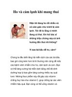 Ho và cảm lạnh khi mang thai pptx