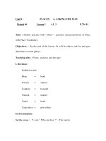 Giáo án Anh văn lớp 6 - Unit 8 : Period 46 - PLACES Lesson 1 pdf