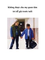 Không được cha mẹ quan tâm trẻ dễ già trước tuổi pps