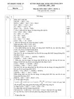 Đáp án đề thi HSG tỉnh Môn Hóa Học