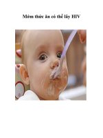 Mớm thức ăn có thể lây HIV doc