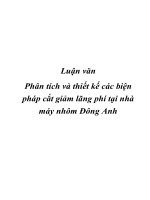 Báo cáo “Phân tích và thiết kế các biện pháp cắt giảm lãng phí tại nhà máy nhôm Đông Anh” potx