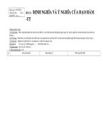 ĐỊNH NGHĨA VÀ Ý NGHĨA CỦA ĐẠO HÀM -TT doc