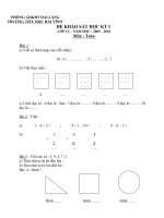 ĐỀ THI KHẢO SÁT MÔN TOÁN LỚP I HỌC HỲ I