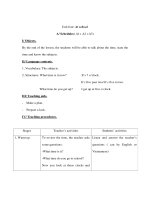 Anh văn lớp 7 - Unit four: At school. A/ Schedules( A1+ A2 +A3) pptx