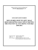 Một số biện pháp tổ chức hoạt động bồi dưỡng giáo viên ở Trường Trung học cơ sở Nguyễn Tự Tân trong năm học 20102011