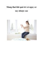 Mang thai khi quá trẻ có nguy cơ suy nhược cao ppsx