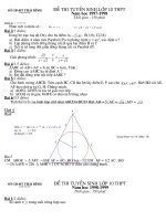 de thi vao lop 10 tinh thai binh