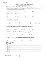 Đề thi giữa kì II - toán 4