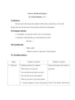 Anh văn 7 - Unit ten: Health and hygieney - Phần 2 pps