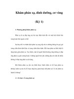 Khám phản xạ, dinh dưỡng, cơ vòng (Kỳ 1) ppt