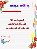 báo cáo chuyên đề giải bài toán bằng cách lập phương trình , hệ phương trình ôn vào lớp 10