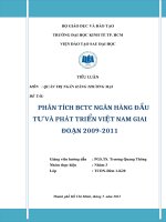 PHÂN TÍCH BCTC NGÂN HÀNG ĐẦU TƯ VÀ PHÁT TRIỂN VIỆT NAM GIAI ĐOẠN 2009 - 2011