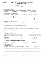 ĐỀ 3 ÔN THI MÔN TOÁN CUỐI HK II  09-10