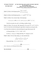 Đề thi HSG Toán 10 tỉnh Vĩnh Phúc 2010