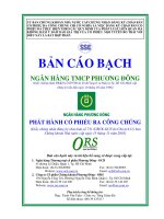 bản cáo bạch ngân hàng tmcp phương đông phát hành cổ phiếu ra công chúng giấy chứng nhận đăng ký chào bán số 731 ubck gcn do chủ tịch uỷ ban chứng khoán nhà nước cấp ngày 15 tháng 11 năm 2010