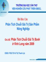 Bài Báo Cáo Phân Tích Chuỗi Giá Trị Sản Phẩm Nông Nghiệp pptx