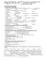 Đề kiểm tra anh 8 học kì II