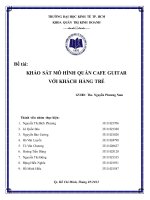 Tiểu luận Nghiên cứu thị trường: Khảo sát mô hình quán cafe Guitar với khách hàng trẻ
