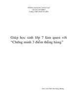 SKKN- Giúp HS lớp 7 làm quen với 3 điểm thẳng hàng