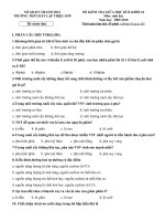 KIỂM TRA HỌC KÌ 2 SINH 10