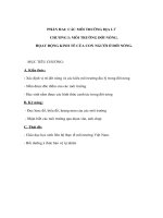 Giáo án địa lý 7 - CÁC MÔI TRƯỜNG ĐỊA LÝ - BÀI 5: ĐỚI NÓNG.MÔI TRƯỜNG XÍCH ĐẠO ẨM pdf