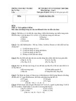 De thi hoc ki II MON HOA LOP 9 (2005-2006)