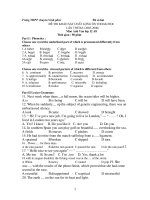 Đề thi KSCL (Chuyên VP)