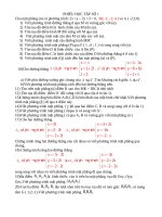 BÀI TẬP ÔN TẬP  ĐƯỜNG THẲNG VÀ MẶT  PHẲNG TRONG oxyz