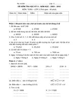 ĐỀ THI HKII Toán - Lớp 3