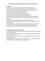 CÂU HỎI ÔN TẬP MÔN TẬP TÍNH VÀ QUYỀN LỢI ĐỘNG VẬT ppsx