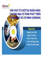 bài thuyết trình văn hoá tổ chức tại ngân hàng thương mại cổ phần phát triển thành phố hồ chí minh (hdbank)