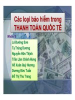 thuyết trình các loại bảo hiểm trong thanh toán quốc tế