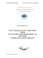THỰC TRẠNG VÀ GIẢI PHÁP PHÁT TRIỂN THỊ TRƯỜNG LIÊN NGÂN HÀNG TẠI VIỆT NAM TRONG GIAI ĐOẠN HIỆN NAY
