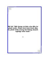 Đề tài “Nội dung cơ bản của đầu tư phát triển. Phân tích tình hình đầu tư phát triển trong hệ thống doanh nghiệp nhà nước” pps