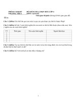 Đề Thi HSG Lịch Sử - Địa 6 7 - Có đáp án